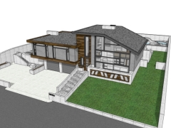 File sketchup file cad mẫu biệt thự 2 tầng cao cấp