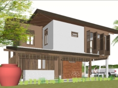 File sketchup homestay 2 tầng đầy đủ nội thất