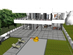 File sketchup mẫu biệt thự 2 tầng 13.6x18.3m