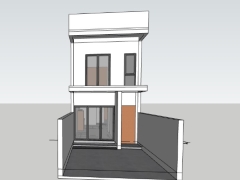 File sketchup mẫu nhà phố 2 tầng 5x15m