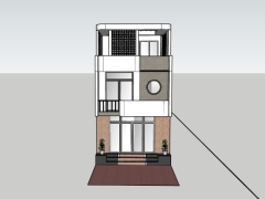 File sketchup mẫu nhà phố 3 tầng 5.8x17.15m