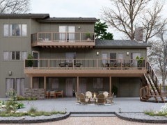 File Sketchup model biệt thự farm house nhà Mỹ ốp gỗ