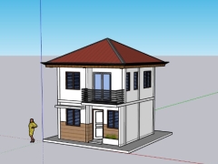 File sketchup nhà 2 tầng 5.5x5m