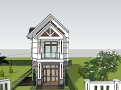 File sketchup nhà 2 tầng 5.6x14m