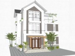 File sketchup nhà 3 tầng 8.5x11.2m