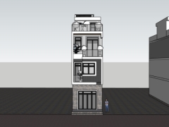 File sketchup nhà 4 tầng 4x13.8m