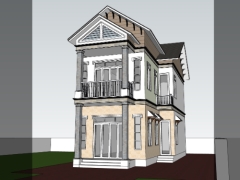 File sketchup nhà dân 2 tầng 6.2x13.2m