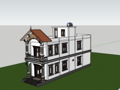 File sketchup nhà dân 2 tầng 7x20m