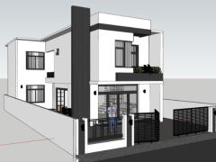 File sketchup nhà dân 2 tầng 8.5x15.1m