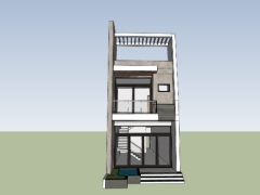 File sketchup nhà phố 2 tầng 5x22m