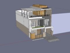 File sketchup nhà phố 3 tầng 9.3x19.8m