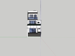 File sketchup nhà phố 3 tầng kích thước 5x13.8m