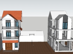 File sketchup nhà phố 3 tầng kích thước 6.2x13m