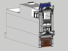 File sketchup nhà phố 3 tầng tân cổ điển 5x20m