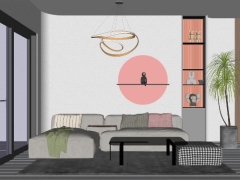 File Sketchup nội thất phòng khách bàn ăn căn hộ monachy