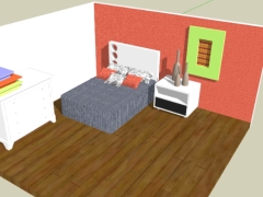 File sketchup nội thất phòng ngủ dựng 3d