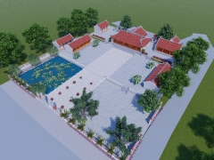 File sketchup phố cảnh đền mới nhất