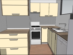 File sketchup phòng bếp thiết kế đơn giản
