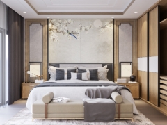File sketchup phòng ngủ kiểu châu Á đầy đủ settings render, vật liệu