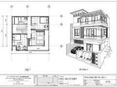 File sketchup thiết kế nhà phố 3 tầng hiện đại