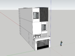 File sketchup việt nam mẫu nhà phố 3 tầng 4.6x20.3m