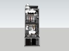 File sketchup việt nam mẫu nhà phố 3 tầng 5x19.8m