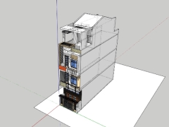 File sketchup việt nam mẫu nhà phố 4 tầng 4x14.65m