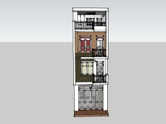 File sketchup việt nam mẫu nhà phố 4 tầng 4x15.2m