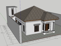 File sketchup việt nam nhà biệt thự 1 tầng đẹp mắt mới nhất