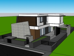 File sketchup việt nam nhà biệt thự 2 tầng 11.1x15.6m