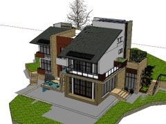 File sketchup việt nam nhà biệt thự 2 tầng miễn phí mới