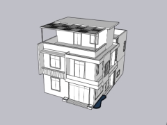 File sketchup việt nam nhà biệt thự 3 tầng 9x13m