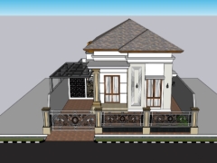 File sketchup việt nam nhà trệt diện tích thiết kế 6.8x13.45m