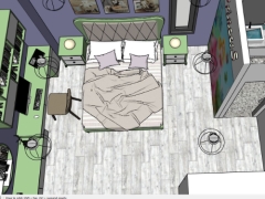 File skp bản vẽ đẹp nhất 3dsu thiết kế phòng ngủ