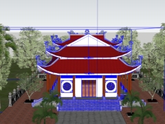 File su dựng 3d ngôi chùa kích thước thiết kế 18x30m