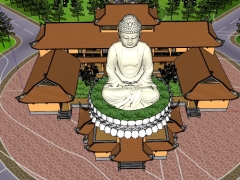 File su thiết kế toàn bộ bao cảnh của ngôi chùa