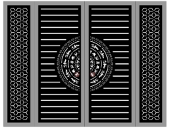 File thiết kế cắt 2d cổng 4 cánh trống đồng bông tuyết