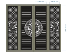 File thiết kế cnc cổng 4 cánh cá chép trống đồng