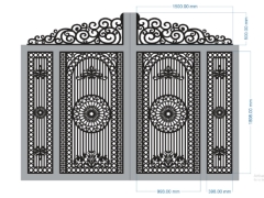 File thiết kế cnc cổng 4 cánh dxf