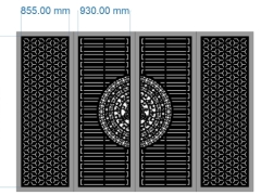 File thiết kế cnc cổng 4 cánh trống đồng bông tuyết tháng 5