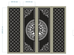 File thiết kế cnc cổng 4 cánh trống đồng dxf