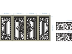 File thiết kế cnc cổng 4 cánh và lan can đẹp