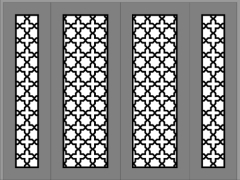 File thiết kế cnc cổng 4 cánh và ô thoáng đơn giản