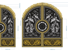 File thiết kế cổng 2 cánh chùa hoa sen đẹp
