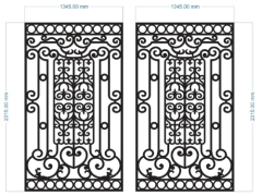 File thiết kế cổng cnc 2 cánh vuông