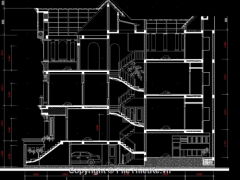 File thiết kế kiến trúc nhà 4 tầng mái lệch 5x17m
