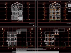 File thiết kế nhà mặt phố 4 tầng kích thước 10x18m