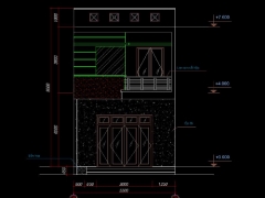 File thiết kế Nhà phố 2 tầng 5.5x18.5m ( CAD kiến trúc, kết cấu)