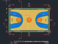 File thiết kế sân bóng rổ file autocad