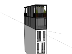 Free download mẫu .skp mẫu nhà phố 5 tầng diện tích thiết kế 3x18.5m